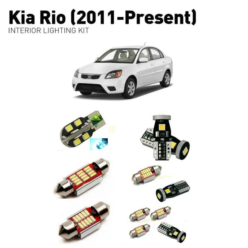 Светодиодные внутренние фары для Kia rio 2011 + 6 шт., светодиодные фары для автомобилей, комплект освещения, автомобильные лампы Canbus, автостайлин...
Светодиодные внутренние фары для Kia rio 2011 + 6 шт., светодиодные фары для автомобилей, комплект освещения, автомобильные лампы Canbus, автостайлин...