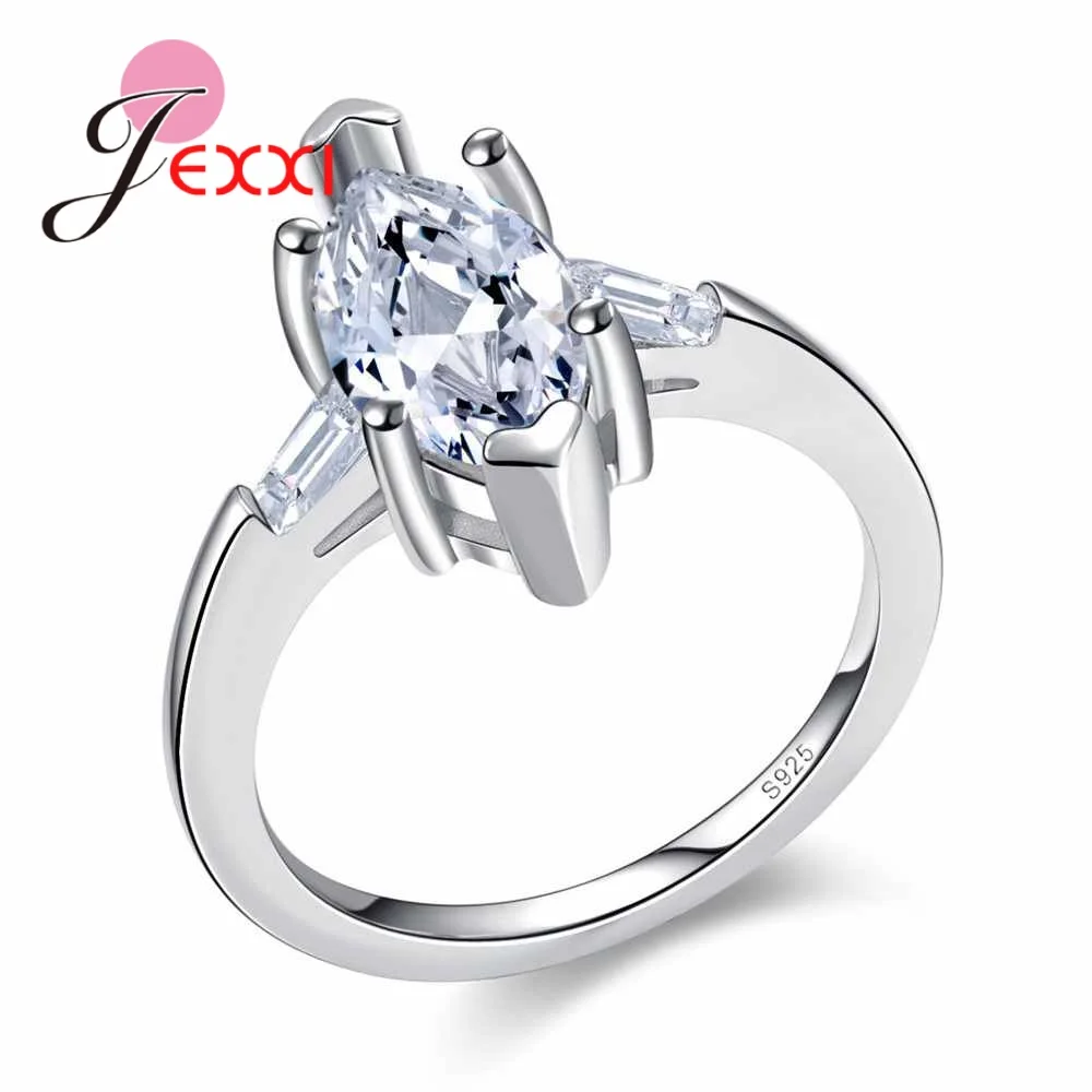 Exquisite Jewelry Women White Clear Crystal Finger Rings Engagement Solid 925 Sterling Silver Wedding Party Accessory
Exquisite Jewelry Women White Clear Crystal Finger Rings Engagement Solid 925 Sterling Silver Wedding Party Accessory