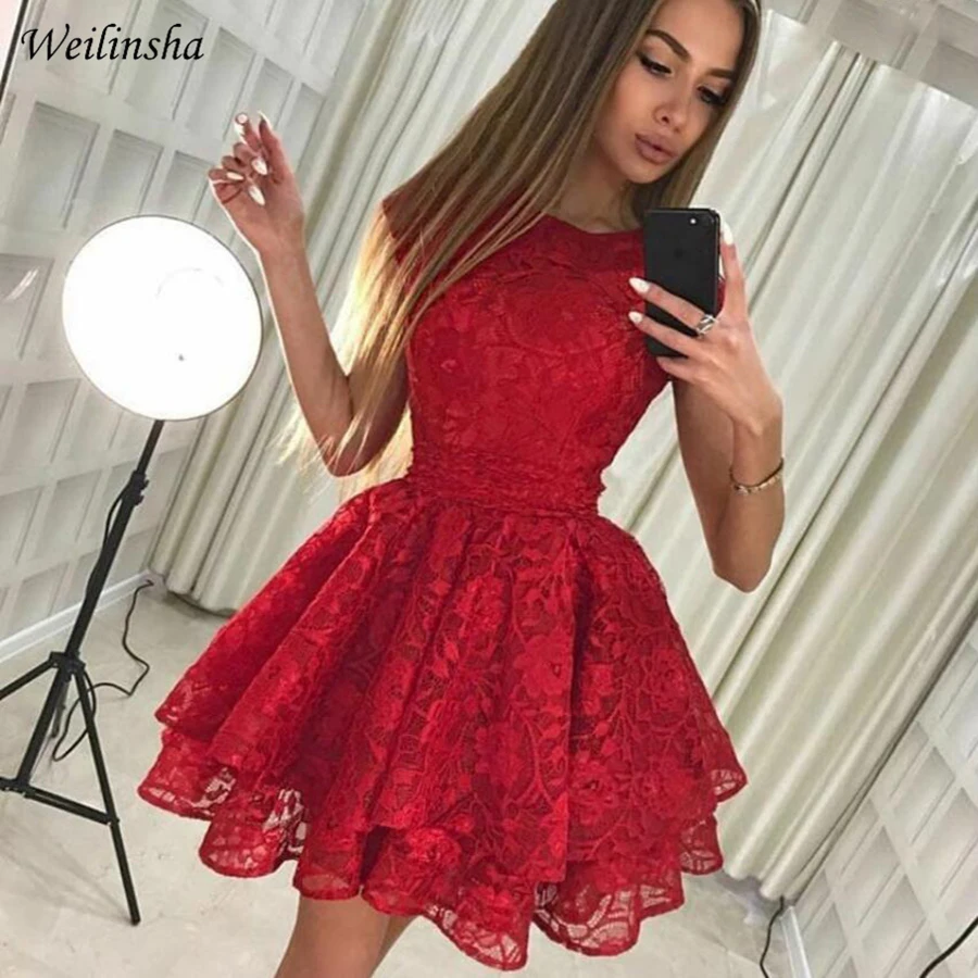 Пикантные красные короткие кружевные вечерние платья Weilinsha, недорогие трапециевидные платья для выпускного вечера
Пикантные красные короткие кружевные вечерние платья Weilinsha, недорогие трапециевидные платья для выпускного вечера