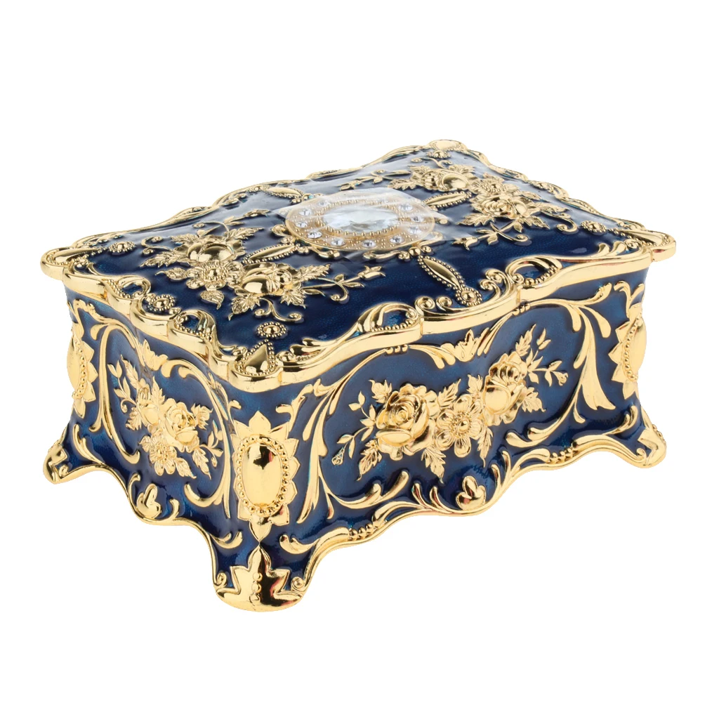 2-Layer Blue Large Vintage Metal Trinket Jewelry Boxes Gift Storage Organizer Gift for Girls Teens Women
2-Layer Blue Large Vintage Metal Trinket Jewelry Boxes Gift Storage Organizer Gift for Girls Teens Women