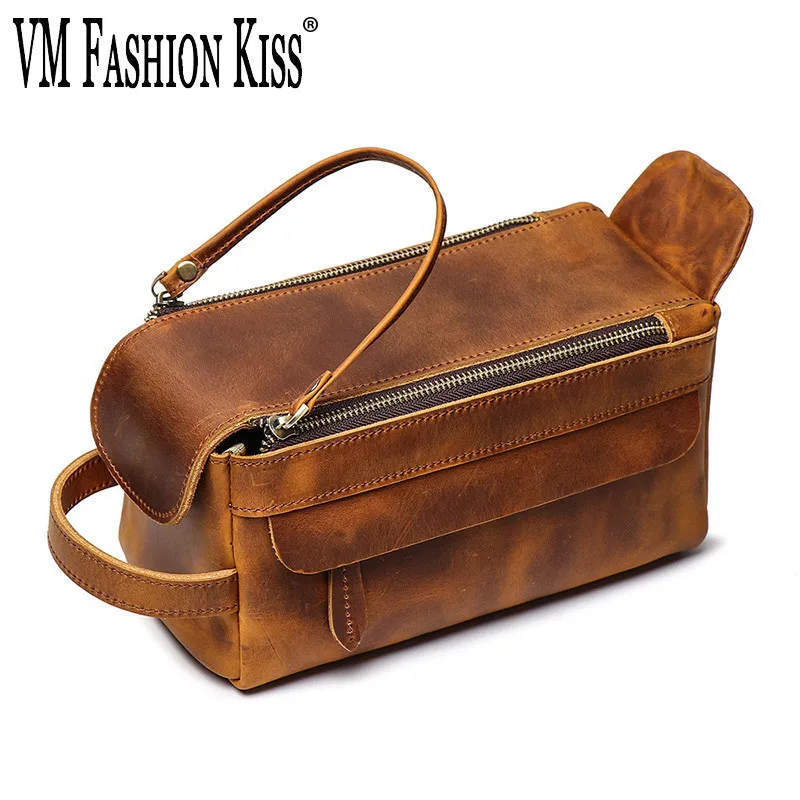 VM FASHION KISS Crazy Horse Leather Wash Bag Men/women Handbag Cosmetic Bag Maleta De Maquiagem Travel Organizer Makeup Pouch
VM FASHION KISS Crazy Horse Leather Wash Bag Men/women Handbag Cosmetic Bag Maleta De Maquiagem Travel Organizer Makeup Pouch