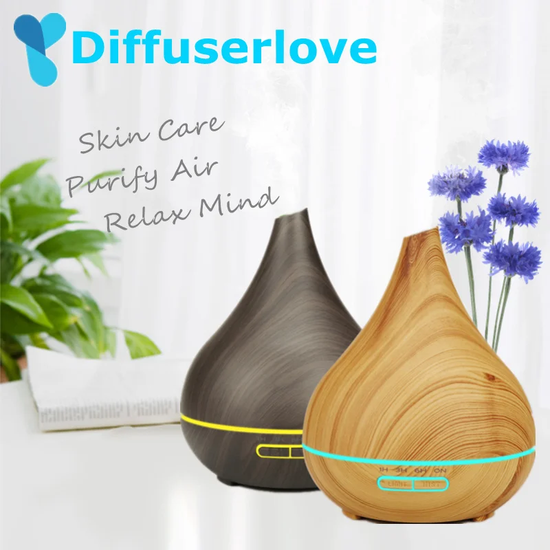 Diffuserlove 400 мл ультразвуковой увлажнитель воздуха древесное зерно эфирное масло