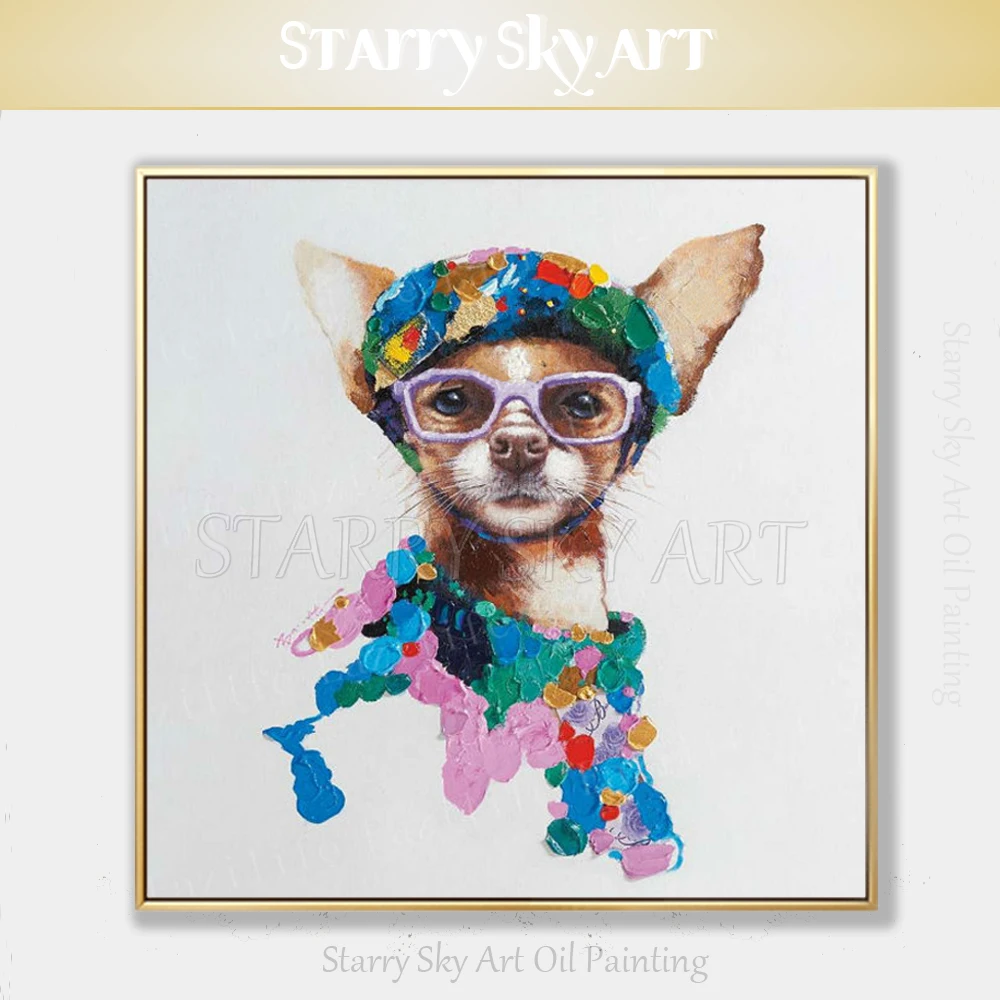 Cheap Price Artist Hand-painted High Quality Animal Dog Oil Painting on Canvas Knife Painting Textured Small Dog Oil Painting
Cheap Price Artist Hand-painted High Quality Animal Dog Oil Painting on Canvas Knife Painting Textured Small Dog Oil Painting
