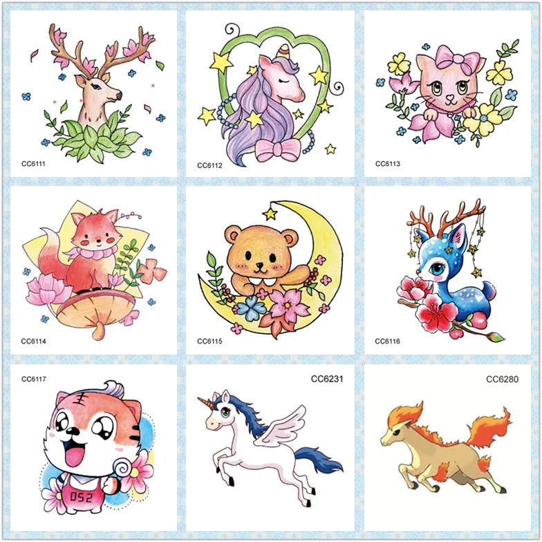 Rocooart Cartoon Animal Tatuajes Kids Fake Tattoo Unicorn Bear Temporary Tattoo Sticker For Body Art Children Flash Taty Tatoo 
Rocooart Cartoon Animal Tatuajes Kids Fake Tattoo Unicorn Bear Temporary Tattoo Sticker For Body Art Children Flash Taty Tatoo