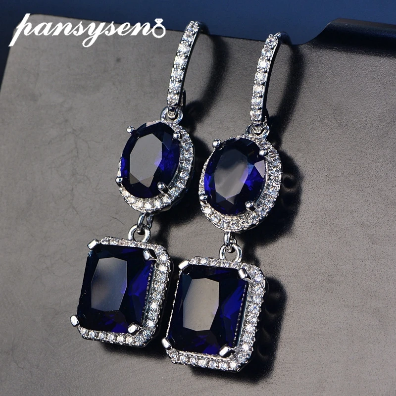 PANSYSEN vintage Real 925 Sterling silver created moissanite sapphire gemstone Drop Earrings For women fine jewelry wholesale
PANSYSEN vintage Real 925 Sterling silver created moissanite sapphire gemstone Drop Earrings For women fine jewelry wholesale