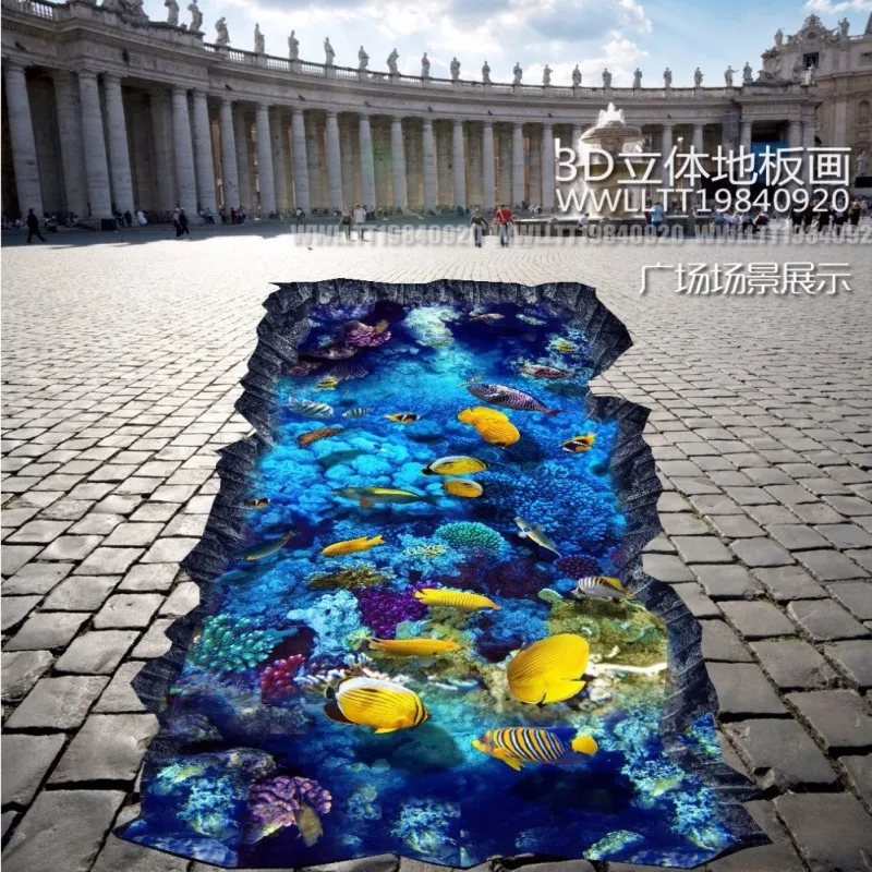 Free Shipping Stereoscopic 3D Street Painting Ocean World thickeded waterproof study living room flooring wallpaper mural
Free Shipping Stereoscopic 3D Street Painting Ocean World thickeded waterproof study living room flooring wallpaper mural