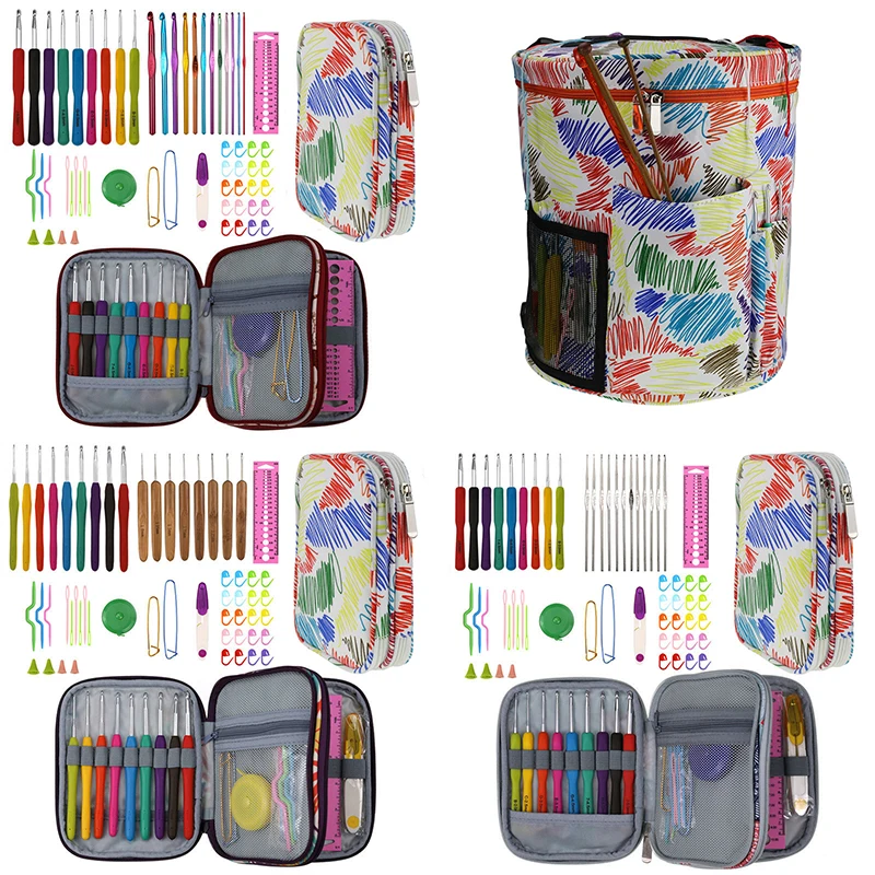 Набор крючков для вязания крючком с пустым мешком для хранения пряжи вязание швейные инструменты игла DIY художественное ремесло с Чехол 
Набор крючков для вязания крючком с пустым мешком для хранения пряжи вязание швейные инструменты игла DIY художественное ремесло с Чехол