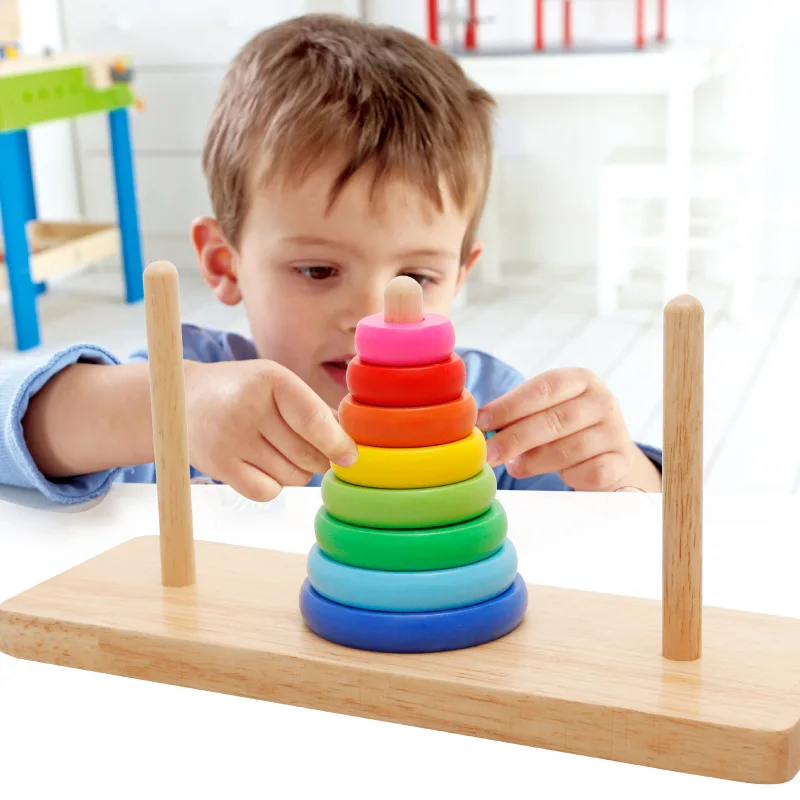 Wooden Creative Educational Toys Children's Puzzle Hanno Tower Rainbow Rings Pairs Building Puzzle Color Cognition Baby M21
Wooden Creative Educational Toys Children's Puzzle Hanno Tower Rainbow Rings Pairs Building Puzzle Color Cognition Baby M21