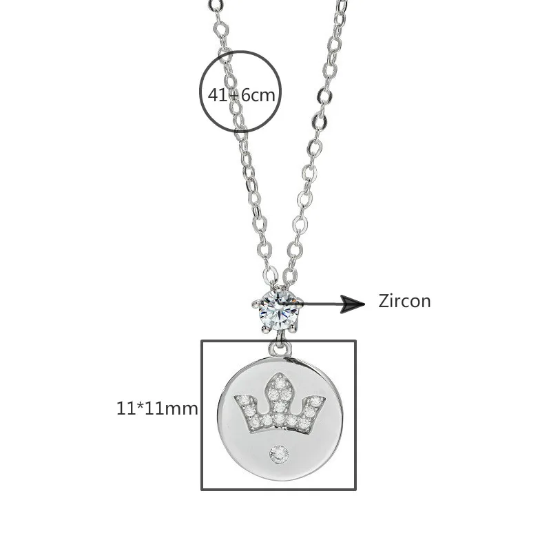 Flyleaf 925 Sterling Silver Crown Cubic Zirconia Necklace Women Fashion Fine Jewelry Simple Necklaces & Pendants High Quality
Flyleaf 925 Sterling Silver Crown Cubic Zirconia Necklace Women Fashion Fine Jewelry Simple Necklaces & Pendants High Quality
