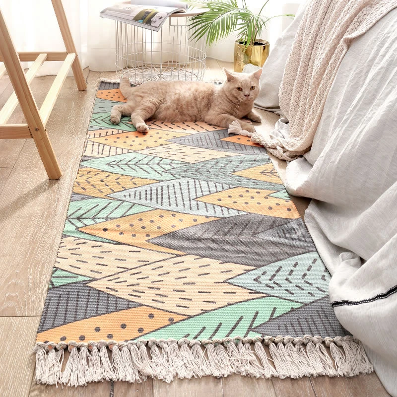 Bedside Carpet Rectangle Mat Nordic Couch Cotton And Linen Woven Tassel Floor MATS Non-slip Can Be Machined Wash
Bedside Carpet Rectangle Mat Nordic Couch Cotton And Linen Woven Tassel Floor MATS Non-slip Can Be Machined Wash