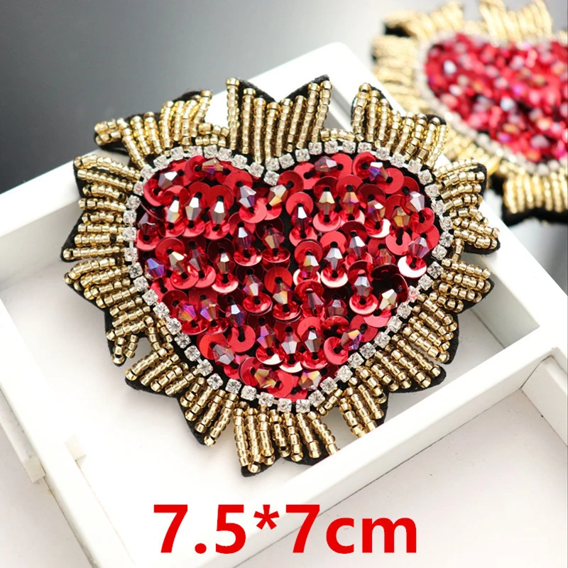 AHYONNIEX Brand Red Heart Beads Patch Sequins Applique DIY T-shirt Jacket Coat Sweater Sew On Bag Decoration Patches
AHYONNIEX Brand Red Heart Beads Patch Sequins Applique DIY T-shirt Jacket Coat Sweater Sew On Bag Decoration Patches