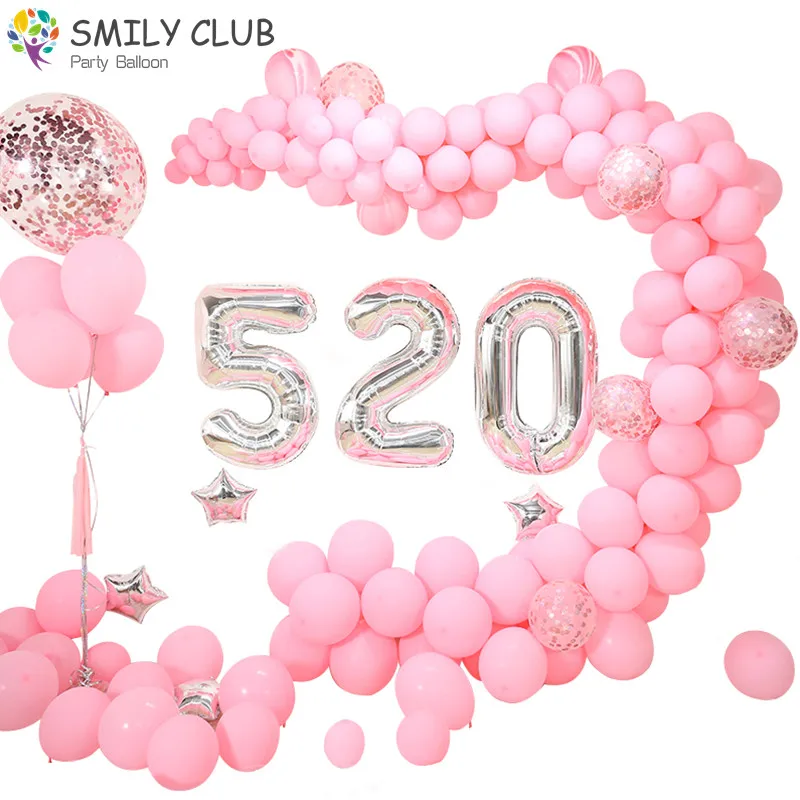 

120pcs 10'' Blush Pink Peach Macaron Latex Balloon Confetti 2.2g Air Helium Balloons Wedding Birthday Baby Shower Party Supplies