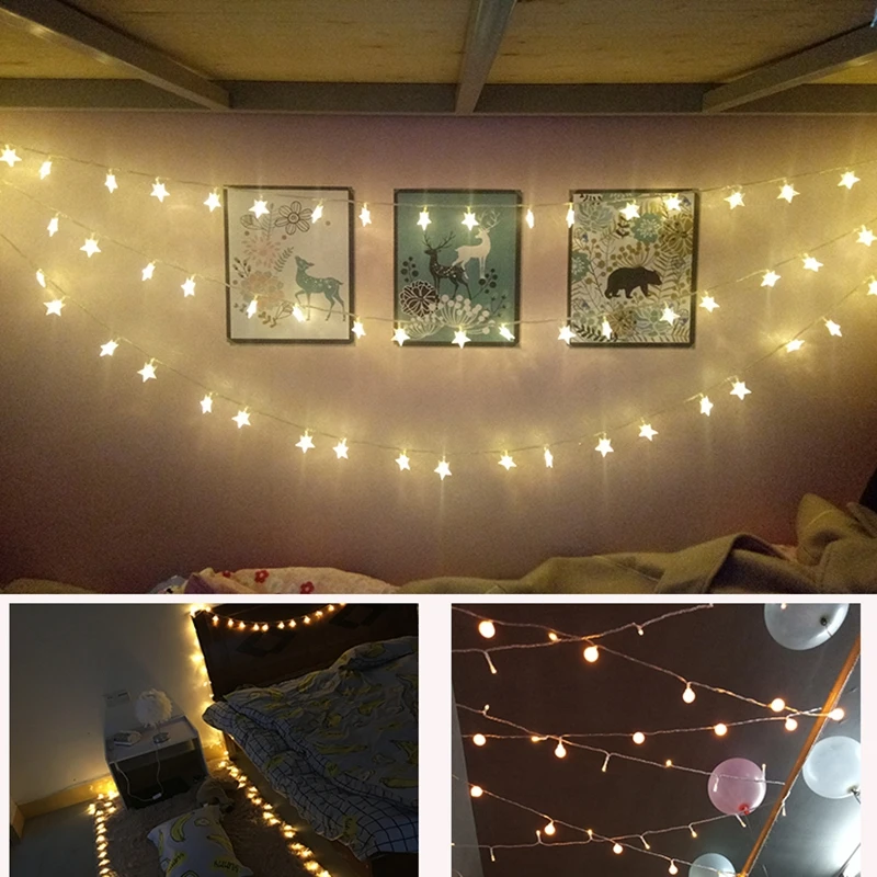 

3meters 20pcs LED stars lights stars girls hearts rooms bedroom romantic dormitory decoration star type ball type