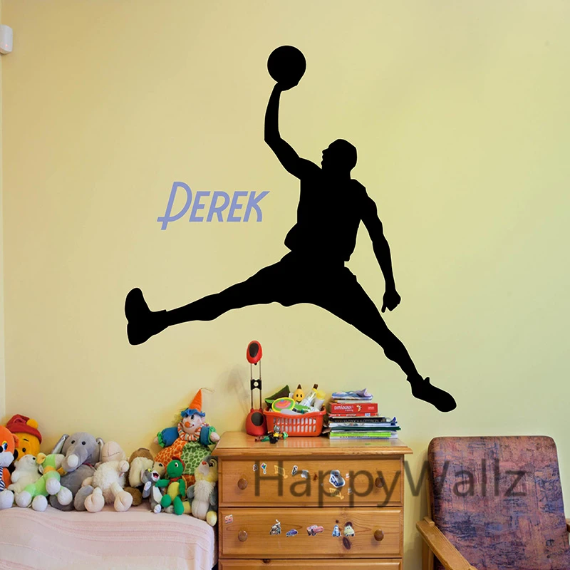 

Basketball Wall Sticker DIY Basketball Custom Name Wall Decal Personalized Name Sports Wall Stickers Kids Room C69-2