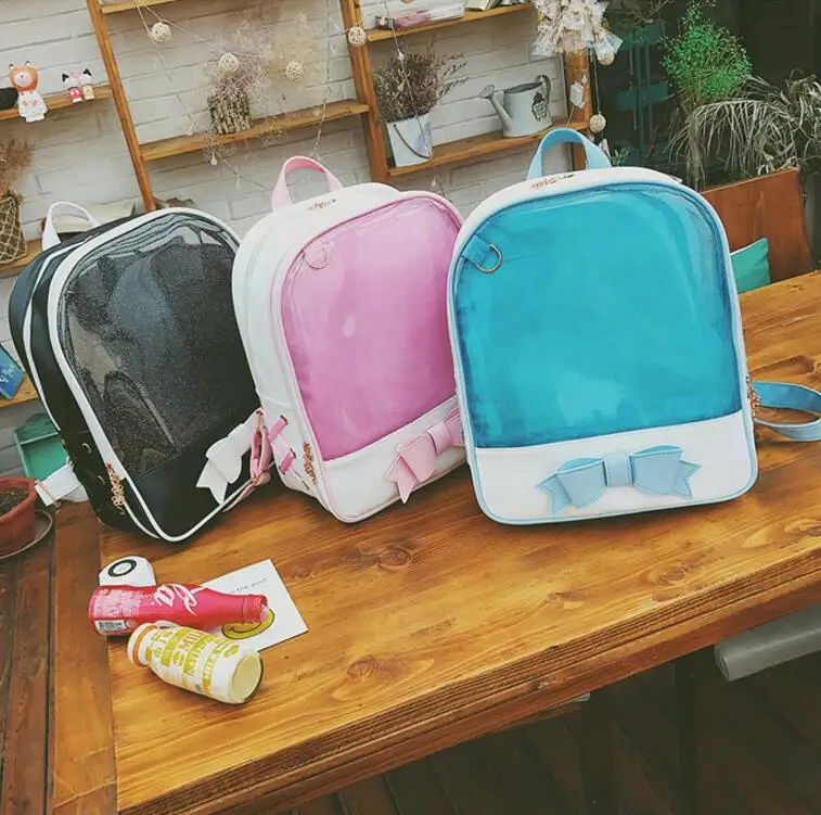Cute Clear Transparent dazzle Bow Backpack Ita Bag Harajuku School Bags For Teenage Girls Rucksack Kids Kawaii Backpack Itabag
Cute Clear Transparent dazzle Bow Backpack Ita Bag Harajuku School Bags For Teenage Girls Rucksack Kids Kawaii Backpack Itabag