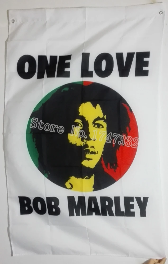 Bob Marley One Love Flag Jamaica Rasta 3X5FT 150X90CM баннер латунные металлические отверстия|flag