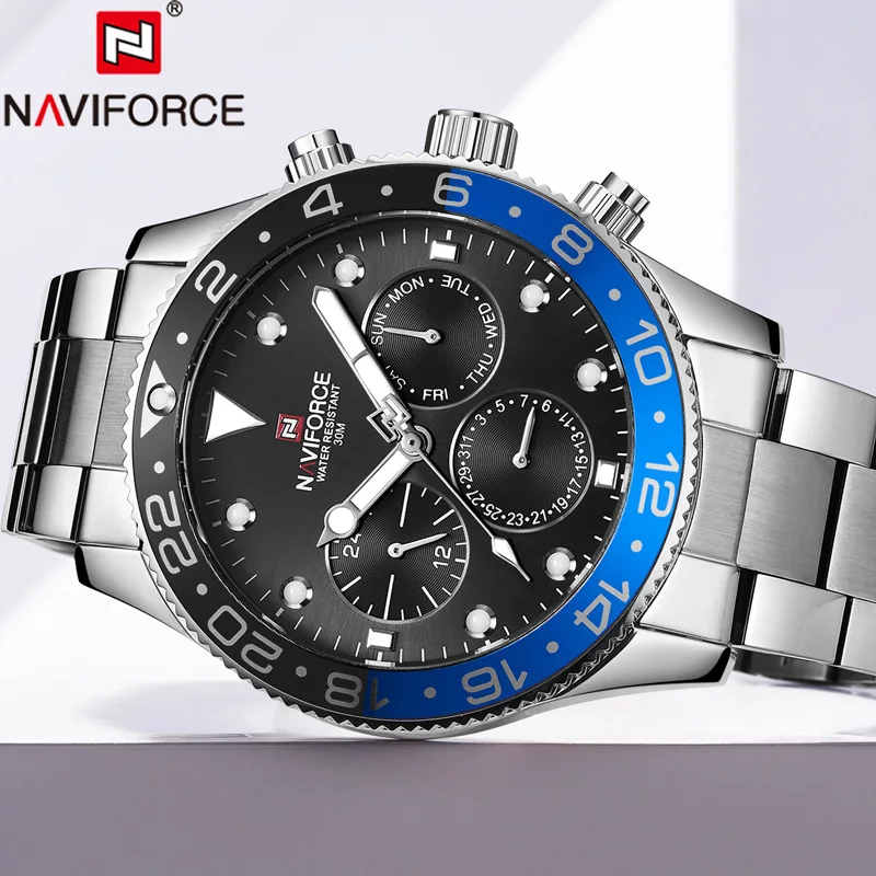 Часы NAVIFORCE мужские спортивные водонепроницаемые кварцевые 9147|Кварцевые часы| |