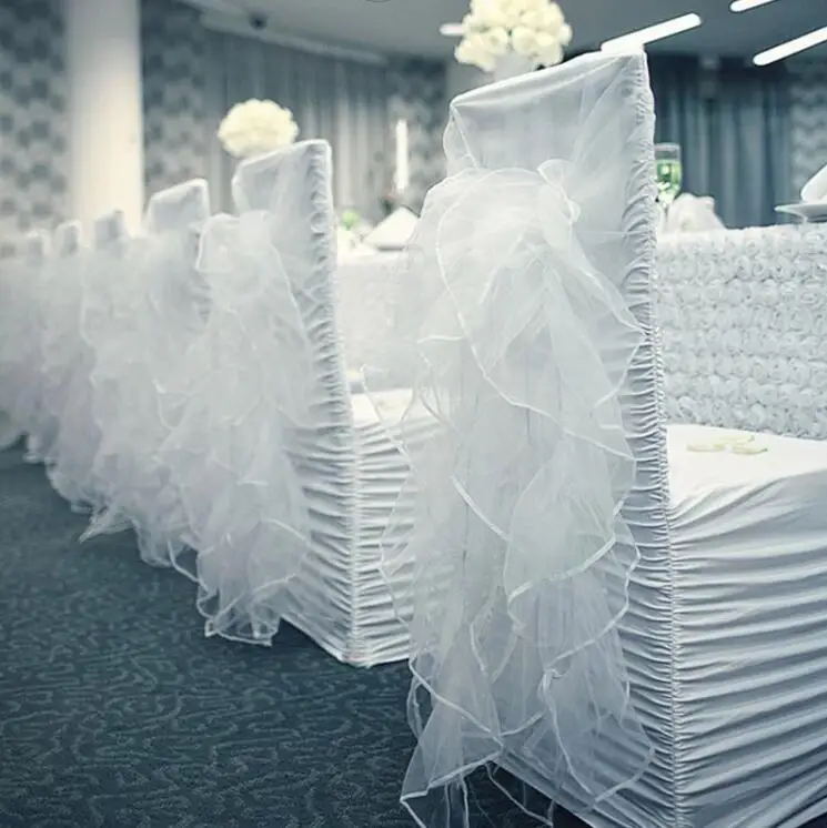 Marious hot selling 50pcs/lot white ruched Chair Cover spandex with organza Chair Covers factory for wedding FREE SHIPPING
Marious hot selling 50pcs/lot white ruched Chair Cover spandex with organza Chair Covers factory for wedding FREE SHIPPING