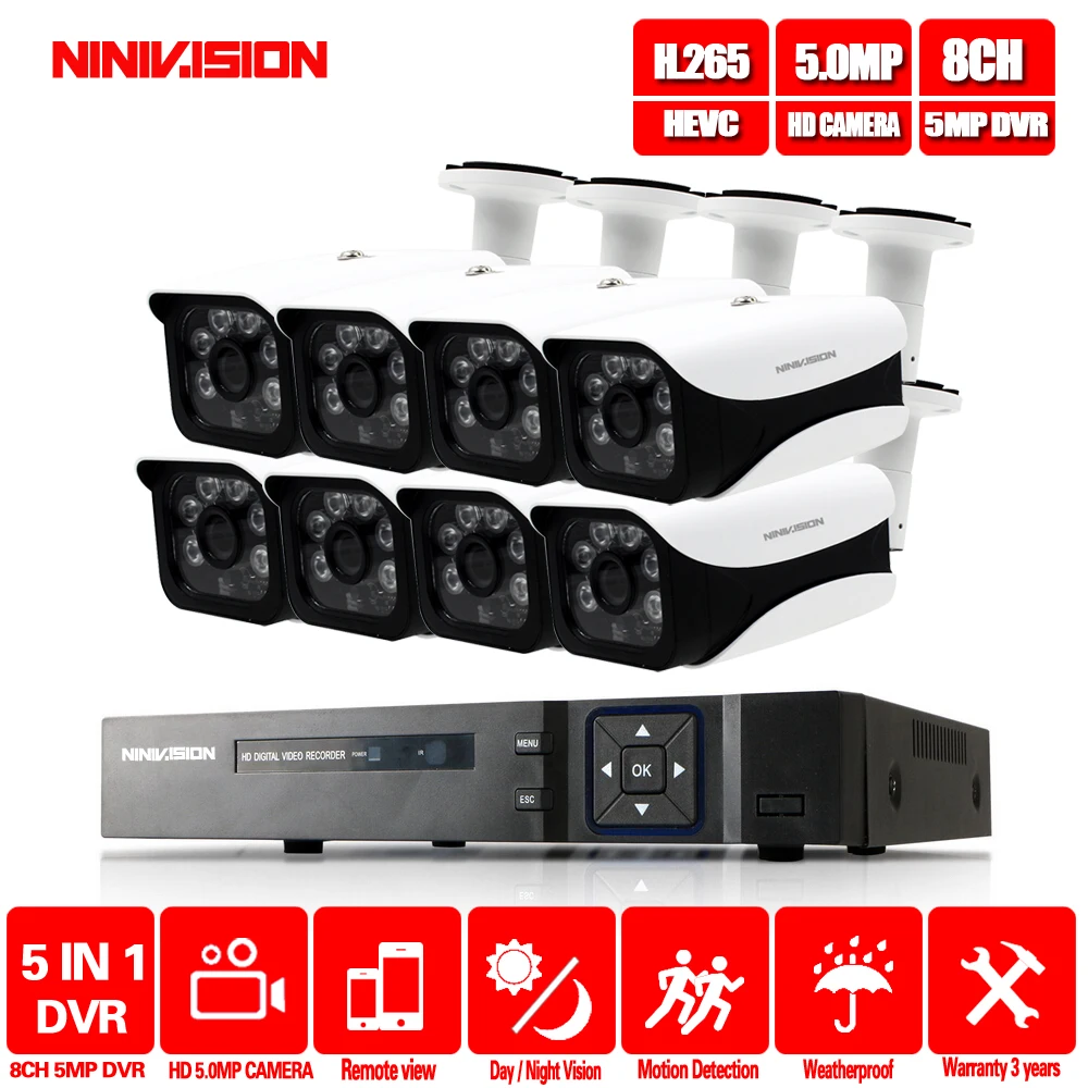 HD 5MP H.265 Video Surveillance 8 Cameras Security Camera Set For CCTV indoor Outdoor Security Camera System AHD Camera DVR P2P
HD 5MP H.265 Video Surveillance 8 Cameras Security Camera Set For CCTV indoor Outdoor Security Camera System AHD Camera DVR P2P