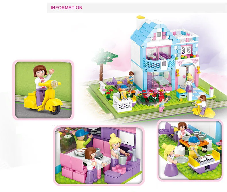 Brand 539pcs Building Blocks DIY Creative Bricks Toys Garden Villa Model Fancy toy for Gilrs Compatible Gift
Brand 539pcs Building Blocks DIY Creative Bricks Toys Garden Villa Model Fancy toy for Gilrs Compatible Gift