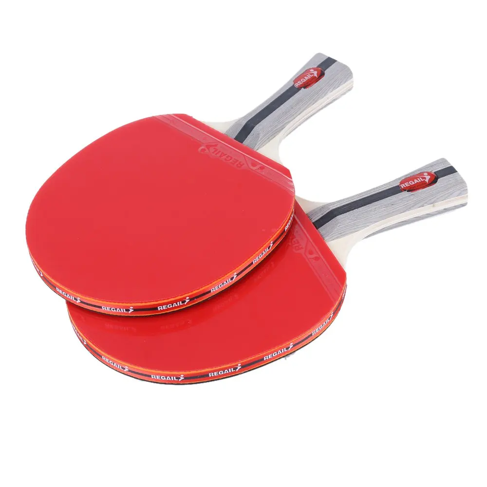 

REGAIL 8020 Shake-hand Grip table Tennis Racket Ping Pong Paddle Pimples In rubber Ping Pong Racket Racket Pouch 1pair