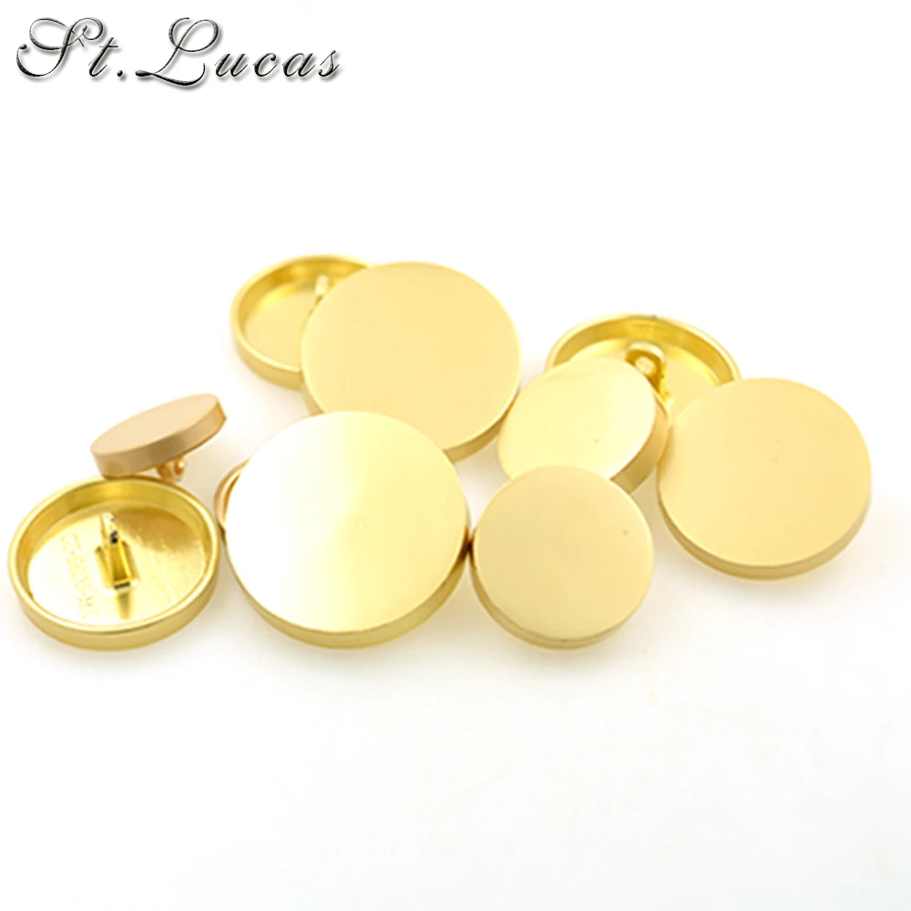 Wholesale 50pcs/lot new fashion decorative buttons high quality plane gold buttons for shirt suit overcot sewing accessories DIY
Wholesale 50pcs/lot new fashion decorative buttons high quality plane gold buttons for shirt suit overcot sewing accessories DIY