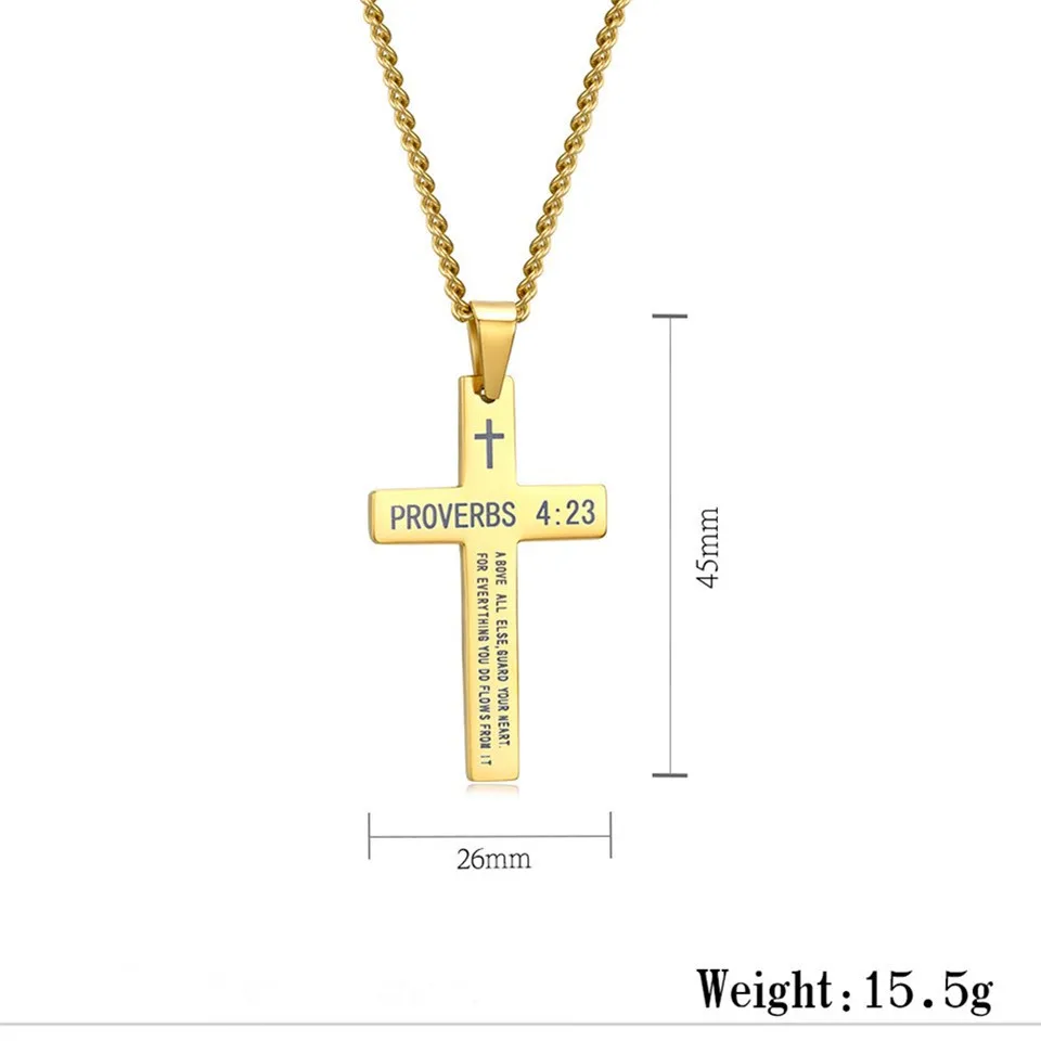 Gold Silver Color Black Big Cross Christ Jesus Letter Pendant Necklace Stainless Steel Link Rolo Chain Heavy Men Jewelry Gift
Gold Silver Color Black Big Cross Christ Jesus Letter Pendant Necklace Stainless Steel Link Rolo Chain Heavy Men Jewelry Gift