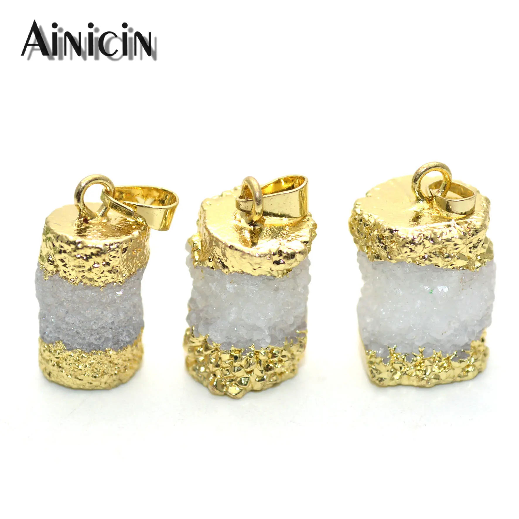 New Natural Druzy Crystal Cylinder Shape Double Gold Plating Drusy Pendants Fashion Earrings Necklace Making Findings 5pcs
New Natural Druzy Crystal Cylinder Shape Double Gold Plating Drusy Pendants Fashion Earrings Necklace Making Findings 5pcs