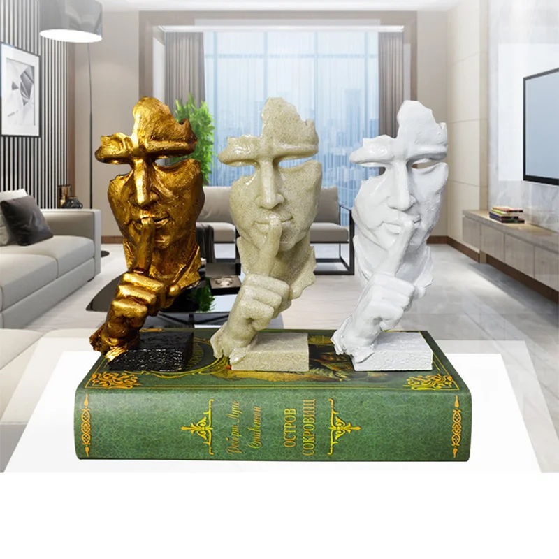 Retro Resin Head Sculpture Ornaments Silent Is Gold Art Decorations Modern Minimalist Home Living Room Resin Craft Home Decor
Retro Resin Head Sculpture Ornaments Silent Is Gold Art Decorations Modern Minimalist Home Living Room Resin Craft Home Decor