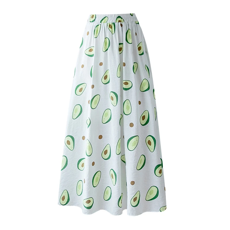 PERHAPS U White Yellow Fruit Avocado Print Skirt Elastic Waist Empire A Line Chiffon Midi Skirt Casual Summer S0241
PERHAPS U White Yellow Fruit Avocado Print Skirt Elastic Waist Empire A Line Chiffon Midi Skirt Casual Summer S0241