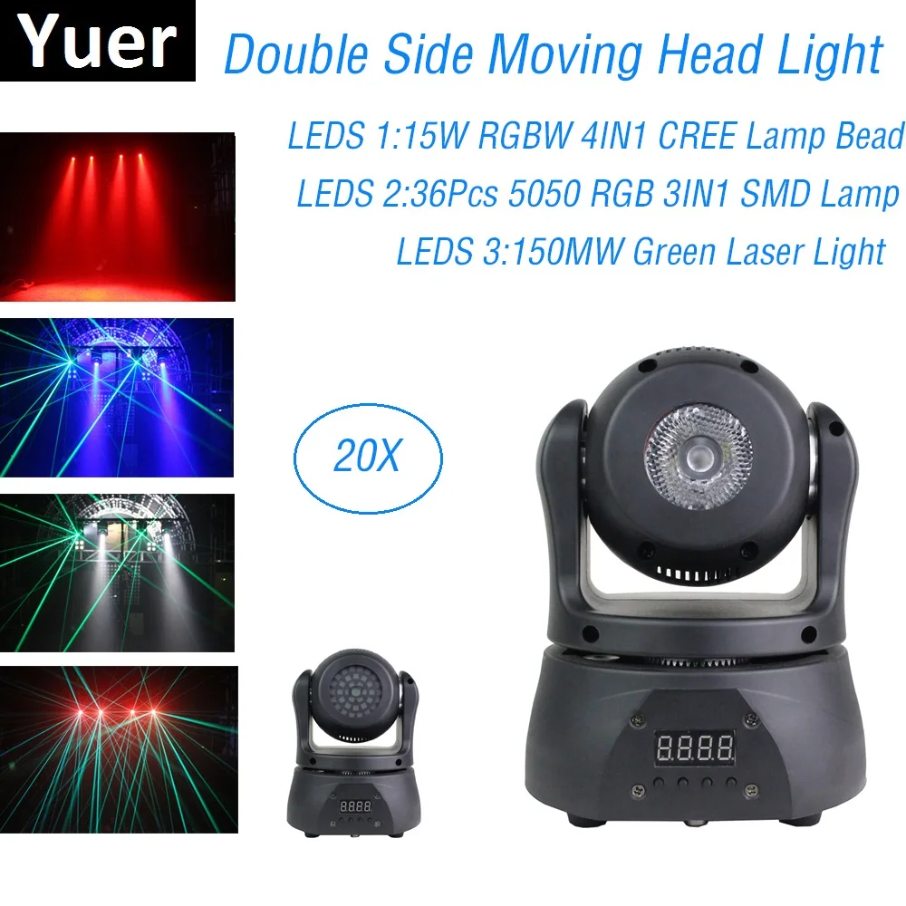 Double Side LED Mini Moving Head Light Strobe Wash Laser 3IN1 Stage Light Dj Lighting Effect Professional Dj Laser Light Party
Double Side LED Mini Moving Head Light Strobe Wash Laser 3IN1 Stage Light Dj Lighting Effect Professional Dj Laser Light Party