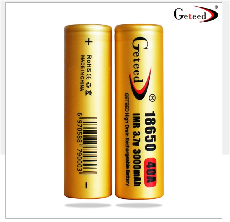 High Capacity GETEED IMR 18650 40A 3000mAh Dynamic Lithium ion Li-ion 3.7v 3.6V Rechargeable chargeable Battery for Power bank
High Capacity GETEED IMR 18650 40A 3000mAh Dynamic Lithium ion Li-ion 3.7v 3.6V Rechargeable chargeable Battery for Power bank