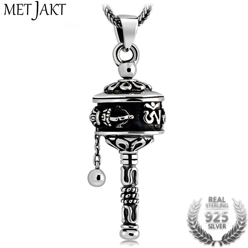 MetJakt Buddhist Drum Pendant with Scripture Solid 925 Sterling Silver Bring Lucky Pendant Necklace Pendant for Vintage Jewelry
MetJakt Buddhist Drum Pendant with Scripture Solid 925 Sterling Silver Bring Lucky Pendant Necklace Pendant for Vintage Jewelry