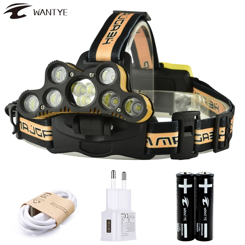 Powerful 20000LM 9LED USB Rechargerable LED Headlamp 7 XML T6+2Q5 Headlight 18650 Head torch Flashlight Camping Hunting Lantern
Powerful 20000LM 9LED USB Rechargerable LED Headlamp 7 XML T6+2Q5 Headlight 18650 Head torch Flashlight Camping Hunting Lantern