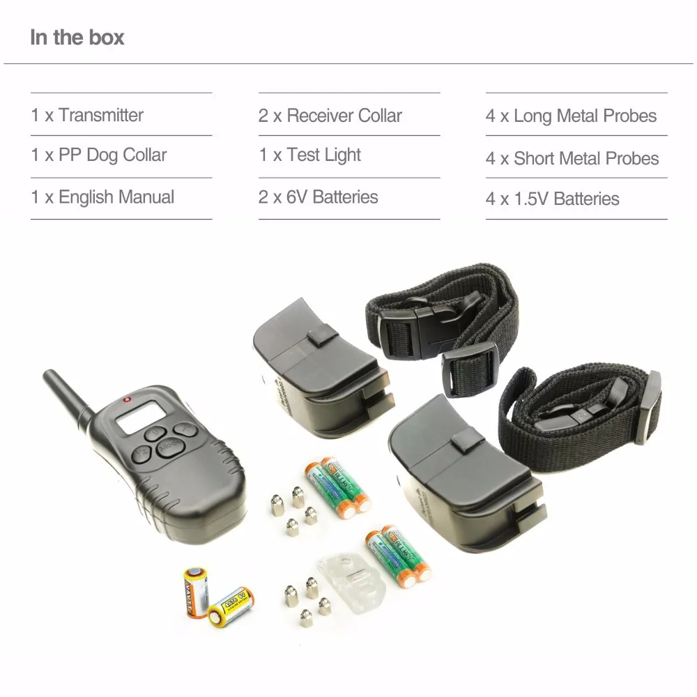 Remote Pet Training Collar with LCD Electonic Dog Collars for Small Dogs, 4 Modes Dog Electric Shock Collar Up To 300 Range
Remote Pet Training Collar with LCD Electonic Dog Collars for Small Dogs, 4 Modes Dog Electric Shock Collar Up To 300 Range