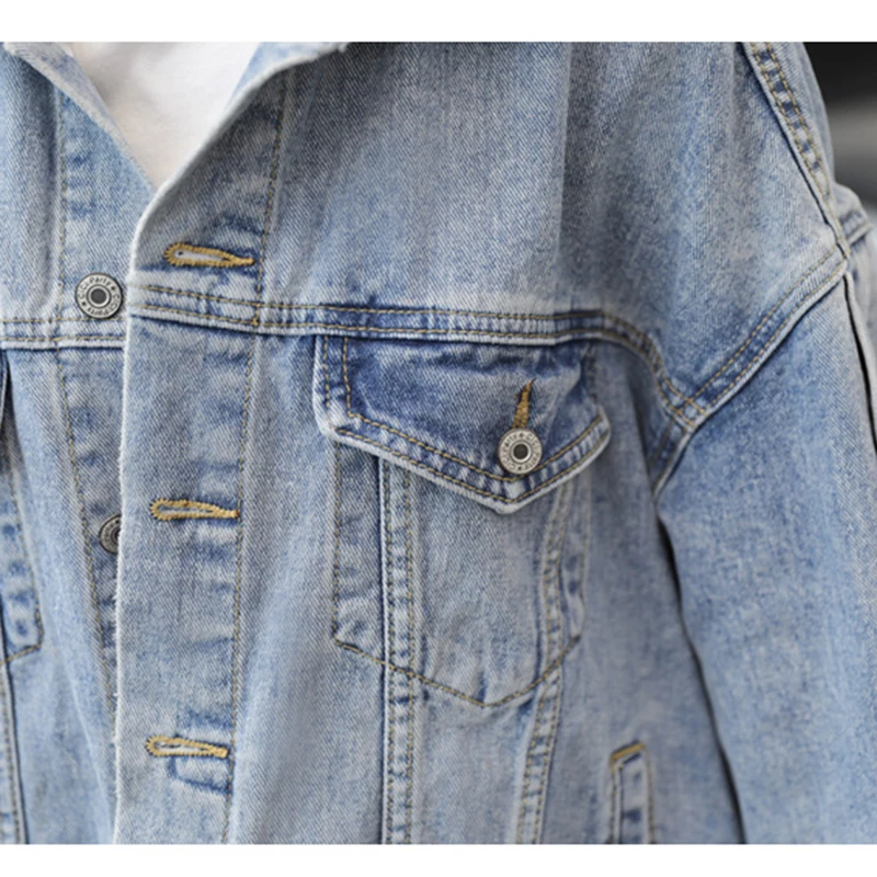 Jean Jacket Women Denim Jackets 2019 New Front Pockets Loose Korean Jacket Sleeve Buttons Single-breasted Jeans Jacket Hot Sale
Jean Jacket Women Denim Jackets 2019 New Front Pockets Loose Korean Jacket Sleeve Buttons Single-breasted Jeans Jacket Hot Sale