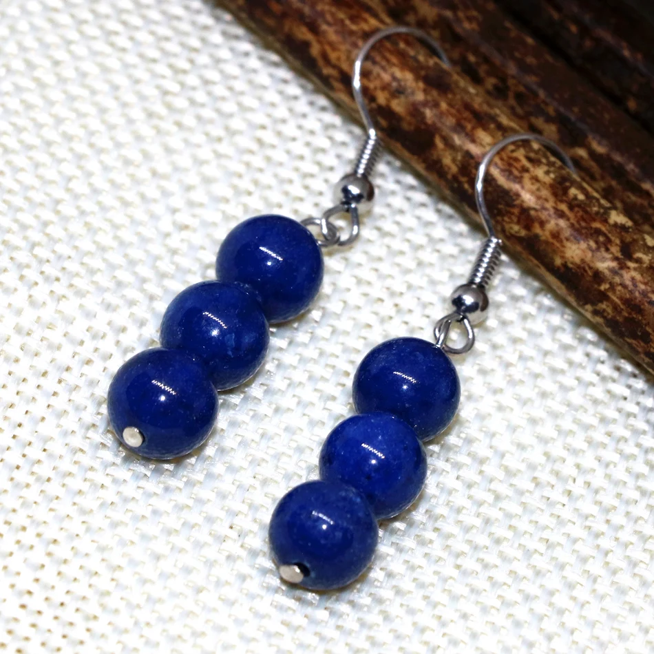 Natural Lapis lazuli stone blue earrings 8mm round beads high quality eardrop for women charms original design dangle A19
Natural Lapis lazuli stone blue earrings 8mm round beads high quality eardrop for women charms original design dangle A19