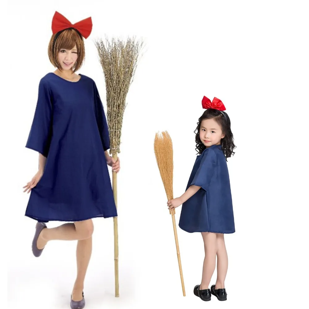 Kiki's Witch Family Cosplay Halloween Costume Parent-child outfit Fancy Dress Dirndl Anime Cotton Blue Dress with Headdress
Kiki's Witch Family Cosplay Halloween Costume Parent-child outfit Fancy Dress Dirndl Anime Cotton Blue Dress with Headdress
