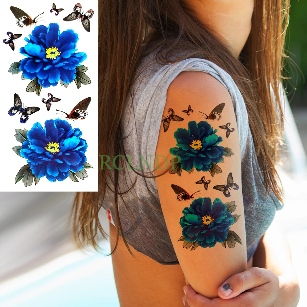 Waterproof Temporary Tattoo Sticker Peony Rose Flower Butterfly Fake Tatto Flash Tatoo leg Arm hand foot tatouage for Girl Women
Waterproof Temporary Tattoo Sticker Peony Rose Flower Butterfly Fake Tatto Flash Tatoo leg Arm hand foot tatouage for Girl Women