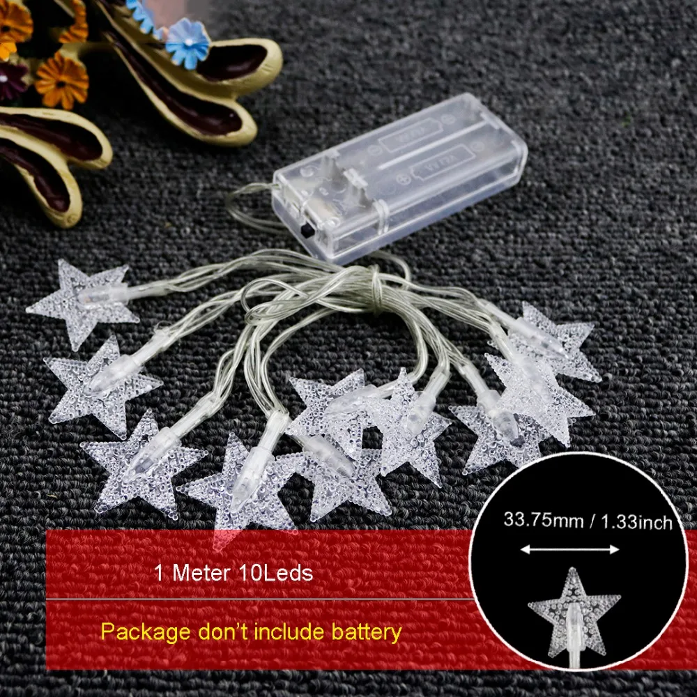 LED String Light 1M 10 Leds Stars Garland Holiday Lights For Christmas Tree Ramadan Lantern Princess Bedroom Decoration JQ
LED String Light 1M 10 Leds Stars Garland Holiday Lights For Christmas Tree Ramadan Lantern Princess Bedroom Decoration JQ