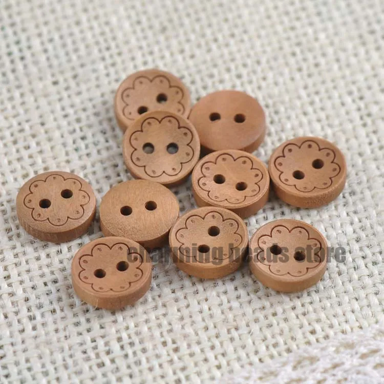 Natural Decorative Wood Buttons For Sewing Scrapbooking Crafts 100pcs 13mm YJ15501-15
Natural Decorative Wood Buttons For Sewing Scrapbooking Crafts 100pcs 13mm YJ15501-15
