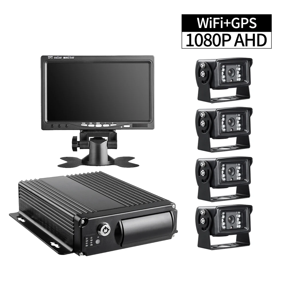 Металлическая камера видеонаблюдения MDVR 4 шт. с Wifi GPS 256 ГБ SD канала монитор 7