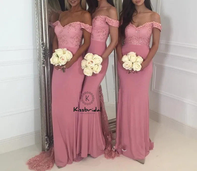 New Elegant Memaid Bridesmaid Dresses robe demoiselle d'honneur Off SHoulder V-neck Wedding Party Gown Sweep Train
New Elegant Memaid Bridesmaid Dresses robe demoiselle d'honneur Off SHoulder V-neck Wedding Party Gown Sweep Train