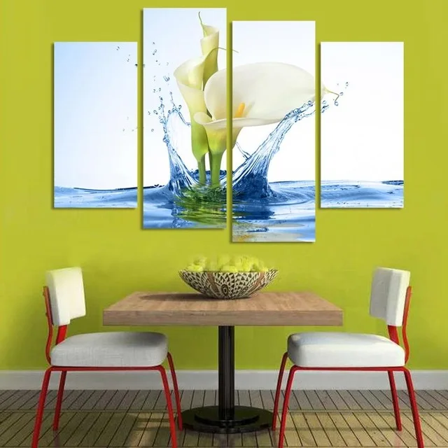 Modern Flower In Water Canvas Painting 4 Pieces Flower Wall Art Modular Wall Pictures Hanging On Wall Decor For Living Room
Modern Flower In Water Canvas Painting 4 Pieces Flower Wall Art Modular Wall Pictures Hanging On Wall Decor For Living Room
