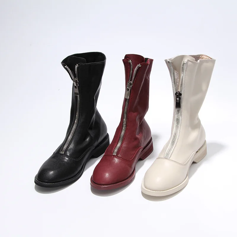 2021 Fashion women boots Mid-Calf boots for Women Genuine Leather front zipper in winter red off white boots all handmake boots
2021 Fashion women boots Mid-Calf boots for Women Genuine Leather front zipper in winter red off white boots all handmake boots