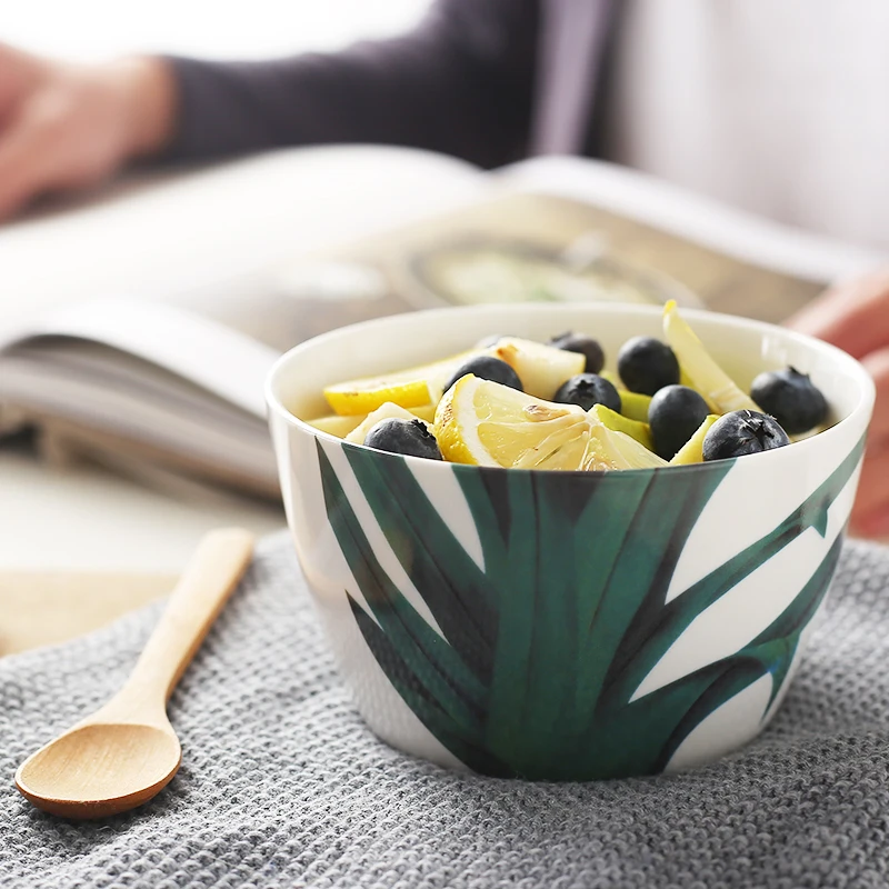 4 pieces Bowls Set Green Plants Design Ceramic Tableware Natural Style 4.5 inch Salad Rice Bowl Ice-cream Bowl Dinnerware
4 pieces Bowls Set Green Plants Design Ceramic Tableware Natural Style 4.5 inch Salad Rice Bowl Ice-cream Bowl Dinnerware