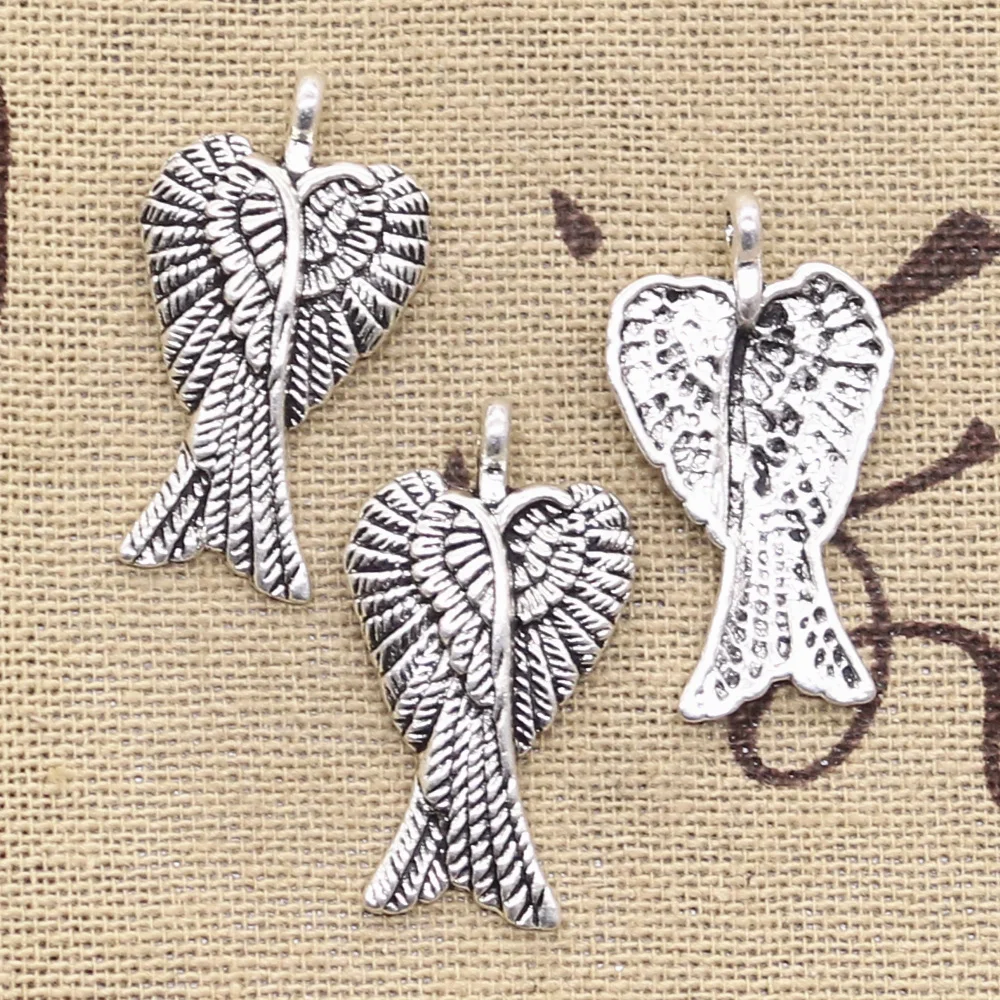 20pcs Charms Angel Wings 27x15mm Antique Bronze Silver Color Pendants DIYCrafts Making Findings Handmade Tibetan Jewelry
20pcs Charms Angel Wings 27x15mm Antique Bronze Silver Color Pendants DIYCrafts Making Findings Handmade Tibetan Jewelry