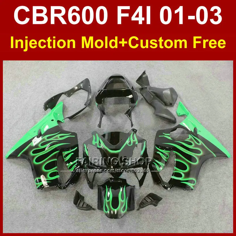 Injection green flame fairing parts for HONDA CBR600 F4I 01 02 03 custom fairings 01 02 03 CBR 600F4i 2001 2002 2003 cbrf4i
Injection green flame fairing parts for HONDA CBR600 F4I 01 02 03 custom fairings 01 02 03 CBR 600F4i 2001 2002 2003 cbrf4i