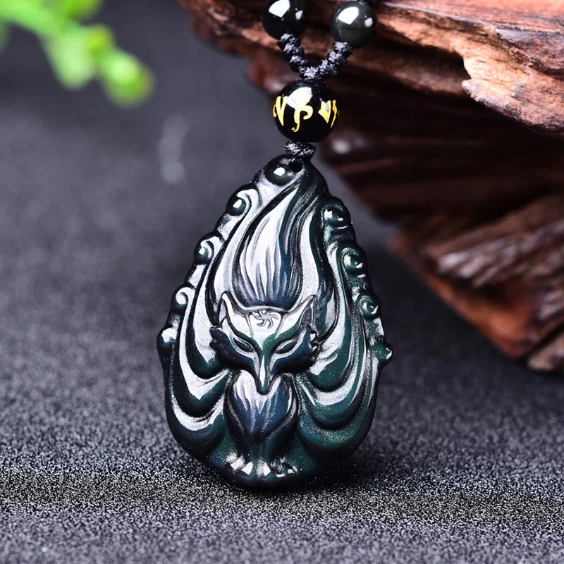 Drop Shipping Natural Rainbow Obsidian Fox Pendant Nine-tailed Fox Crystal Necklace For Men Women Lucky Amulet Necklace
Drop Shipping Natural Rainbow Obsidian Fox Pendant Nine-tailed Fox Crystal Necklace For Men Women Lucky Amulet Necklace