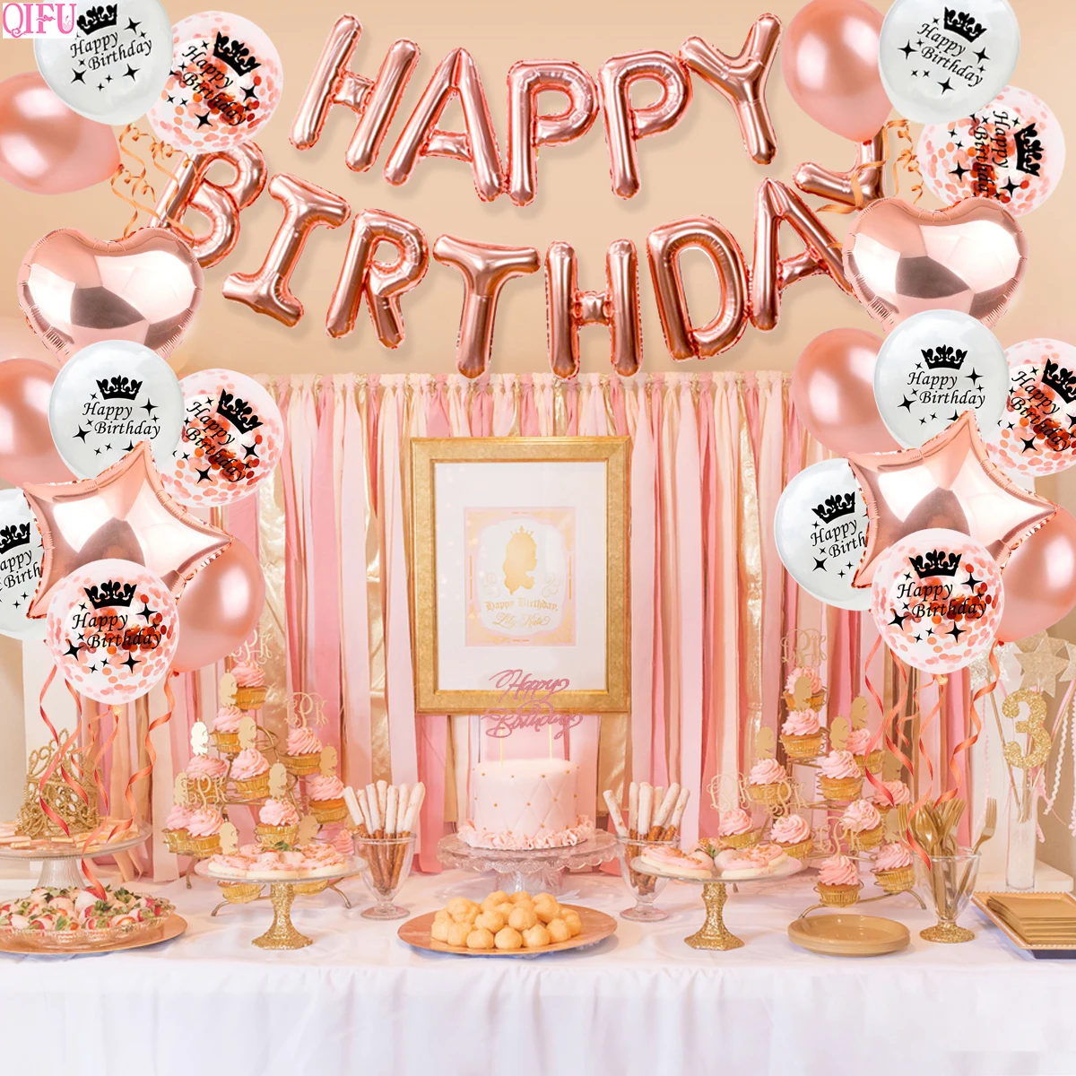 QIFU Rose Gold Party Happy Birthday Party Decoration Adult 16th 18th 21th Champagne Birthday Party Supplies Adults Party Decor
QIFU Rose Gold Party Happy Birthday Party Decoration Adult 16th 18th 21th Champagne Birthday Party Supplies Adults Party Decor
